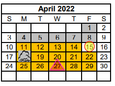 District School Academic Calendar for Challenge Academy for April 2022