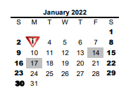 District School Academic Calendar for Cisco Junior High for January 2022
