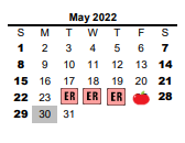 District School Academic Calendar for Cisco Junior High for May 2022