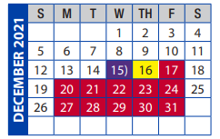 District School Academic Calendar for City View Junior/senior High for December 2021