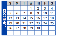 District School Academic Calendar for City View Elementary for June 2022