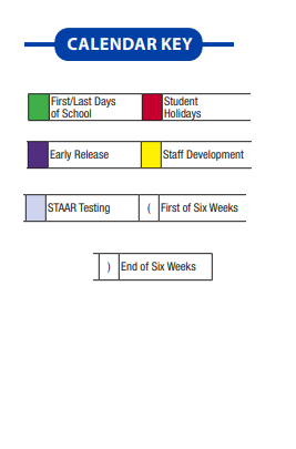 District School Academic Calendar Legend for City View Junior/senior High