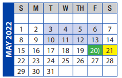 District School Academic Calendar for City View Junior/senior High for May 2022