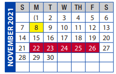 District School Academic Calendar for City View Junior/senior High for November 2021