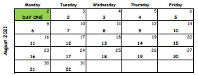 District School Academic Calendar for M. D. Roberts Middle School for August 2021