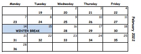 District School Academic Calendar for Riverdale High School for February 2022