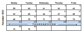 District School Academic Calendar for Martin Luther King, JR. Elementary School for November 2021