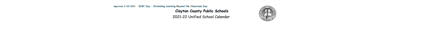 District School Academic Calendar for Clayton County Alternative Center