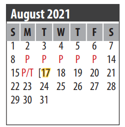 District School Academic Calendar for Art And Pat Goforth Elementary Sch for August 2021