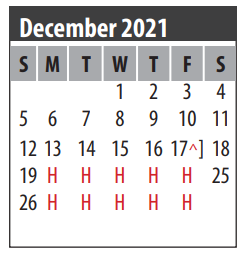 District School Academic Calendar for Clear View Education Center for December 2021