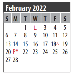 District School Academic Calendar for Wedgewood Elementary for February 2022