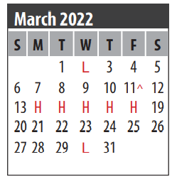 District School Academic Calendar for Seabrook Intermediate for March 2022