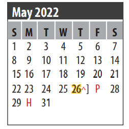 District School Academic Calendar for Galveston Co Jjaep for May 2022