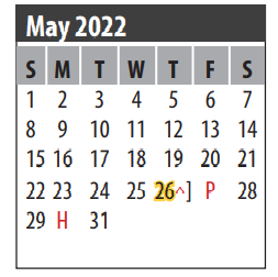 District School Academic Calendar for Clear Creek High School for May 2022