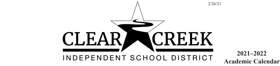 District School Academic Calendar for Clear Lake H S