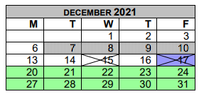 District School Academic Calendar for Southside Primary for December 2021