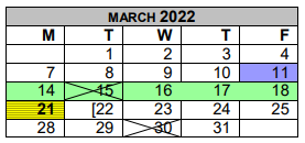 District School Academic Calendar for Gulf Coast H S for March 2022