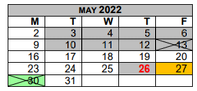 District School Academic Calendar for Douglass Sch for May 2022