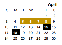 District School Academic Calendar for Clifton High School for April 2022