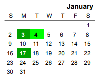 District School Academic Calendar for Clifton Intermediate for January 2022