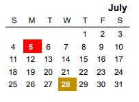 District School Academic Calendar for Clifton High School for July 2021