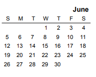 District School Academic Calendar for Clifton Middle for June 2022