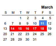 District School Academic Calendar for Clifton Middle for March 2022