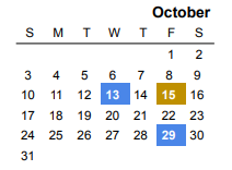 District School Academic Calendar for Clifton Middle for October 2021