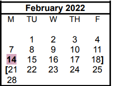 District School Academic Calendar for Clyde Elementary for February 2022