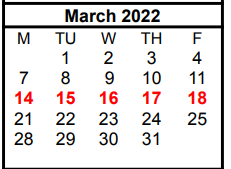 District School Academic Calendar for Clyde Intermediate for March 2022