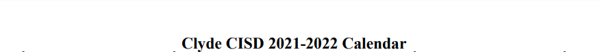 District School Academic Calendar for Clyde Elementary