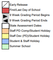 District School Academic Calendar Legend for Coahoma Junior High