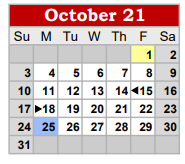 District School Academic Calendar for Coahoma Junior High for October 2021