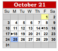 District School Academic Calendar for Coahoma Elementary for October 2021