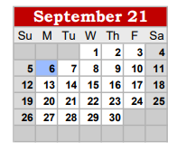 District School Academic Calendar for Coahoma Elementary for September 2021