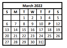 District School Academic Calendar for Street Elementary for March 2022
