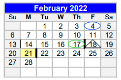 District School Academic Calendar for Coleman Elementary for February 2022