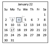 District School Academic Calendar for Oakwood Intermediate School for January 2022