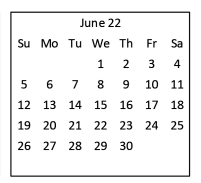 District School Academic Calendar for Forest Ridge for June 2022