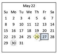 District School Academic Calendar for College Station Jjaep for May 2022