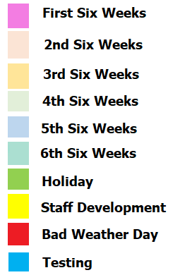 District School Academic Calendar Legend for Hutchinson Elementary