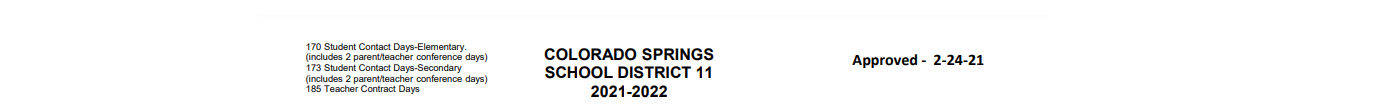 District School Academic Calendar for 21st Century Charter School At Colorado Springs