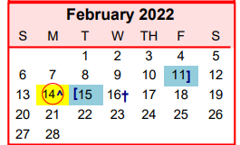 District School Academic Calendar for Columbus Elementary School for February 2022