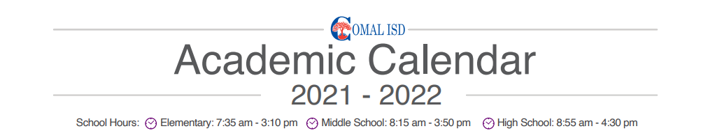 District School Academic Calendar for Spring Branch Middle