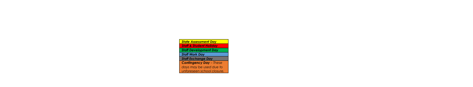 District School Academic Calendar Key for Holy Highway Pickton