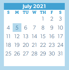 District School Academic Calendar for Reaves Elementary for July 2021