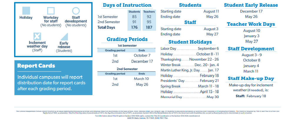 District School Academic Calendar Key for Armstrong Elementary