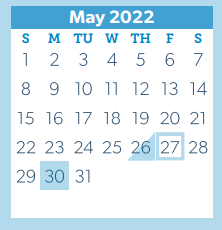 District School Academic Calendar for W L Hauke Alter Ed for May 2022