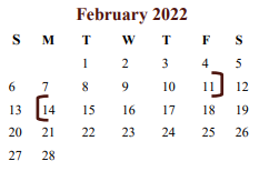 District School Academic Calendar for Cooper High School for February 2022