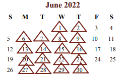 District School Academic Calendar for Cooper Elementary for June 2022